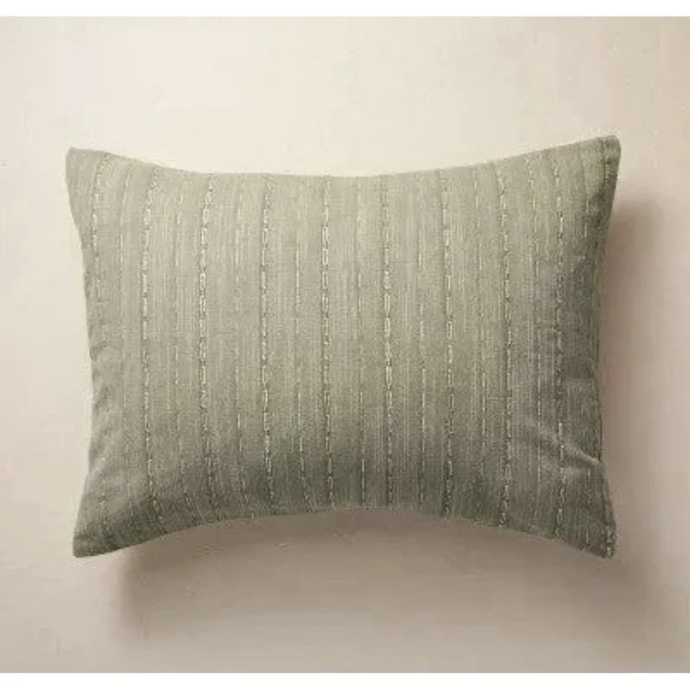 Hearth & Hand 3pc Full/Queen Washed Loop Stripe Duvet Bedding Set - Sage Green
